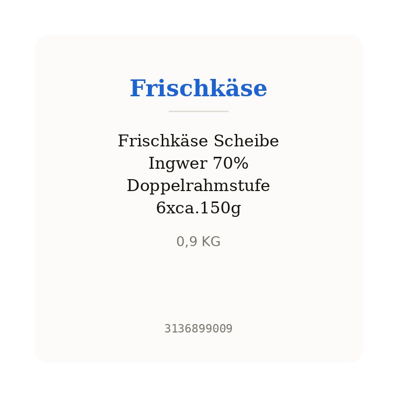 Frischkäse Scheibe Ingwer 70% Doppelrahmstufe 6xca.150g