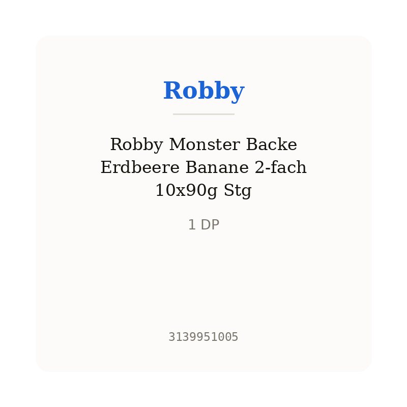 Robby Monster Backe Erdbeere Banane 2-fach 10x90g Stg