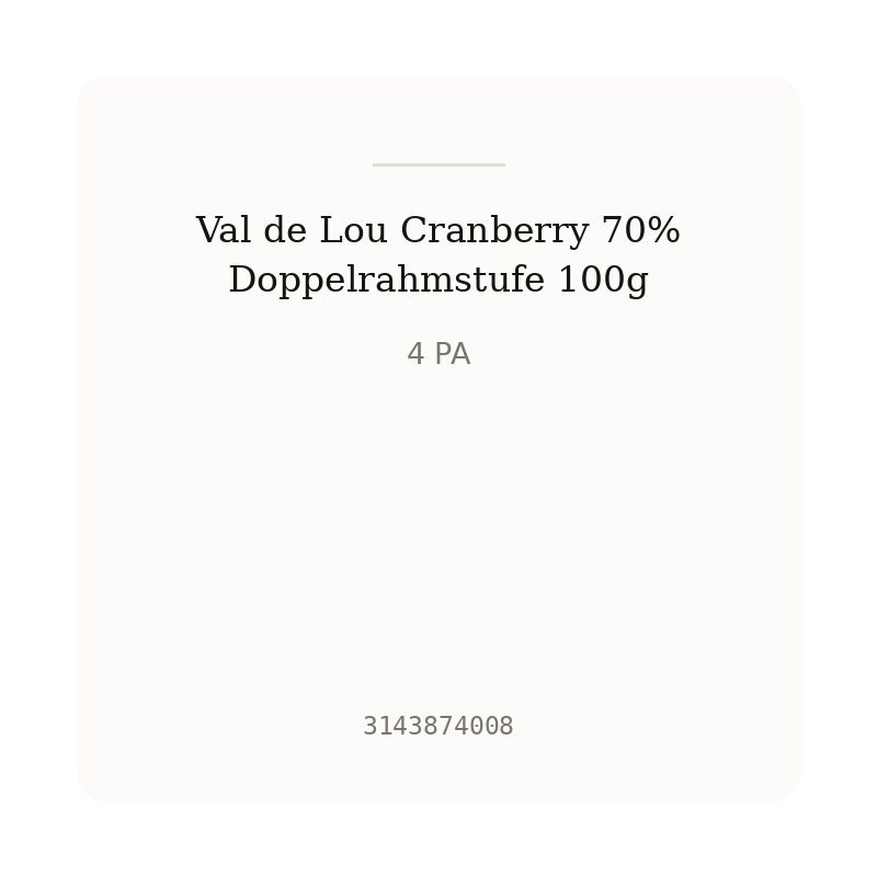Val de Lou Cranberry 70% Doppelrahmstufe 100g