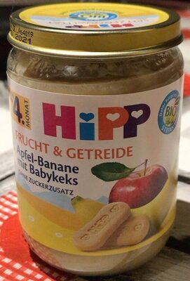 Bio Hipp Frucht&Getreide Apfel-Banane mit Babykeks ohne Zuckerzusatz ab dem 5.Monat 190g