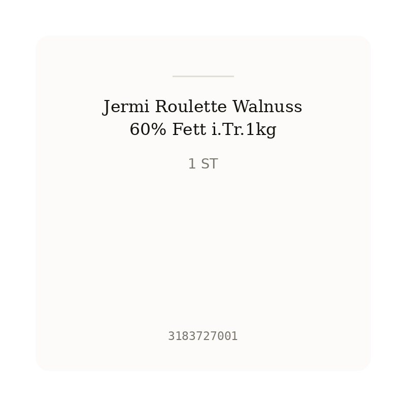Jermi Roulette Walnuss 60% Fett i.Tr.1kg