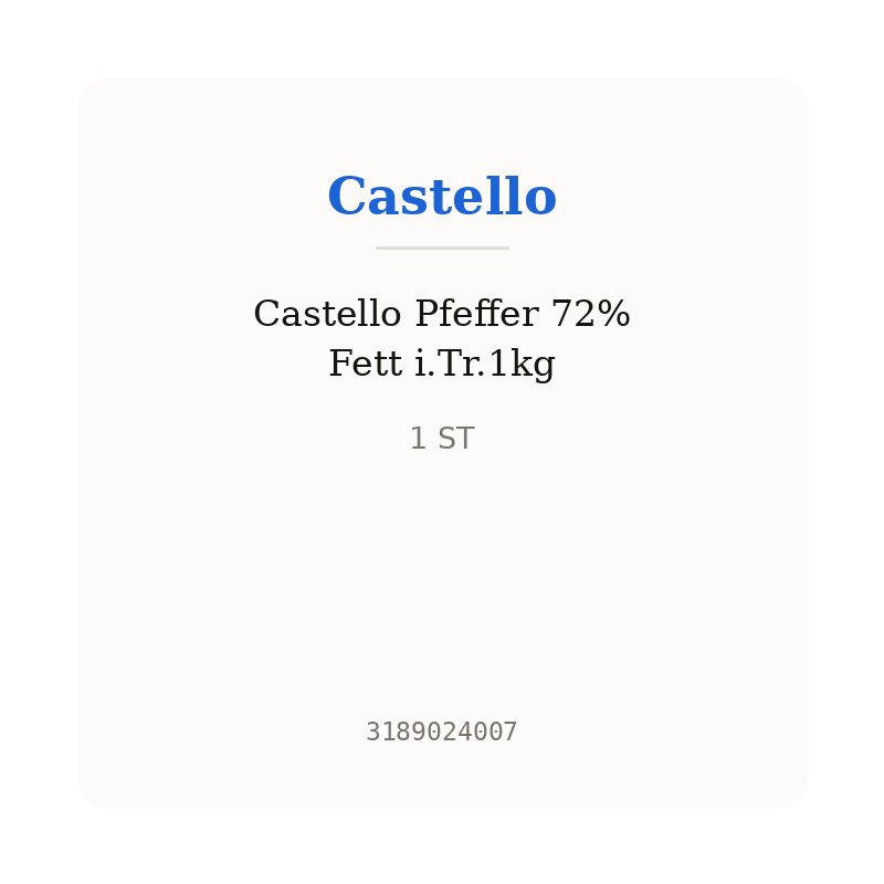 Castello Pfeffer 72% Fett i.Tr.1kg