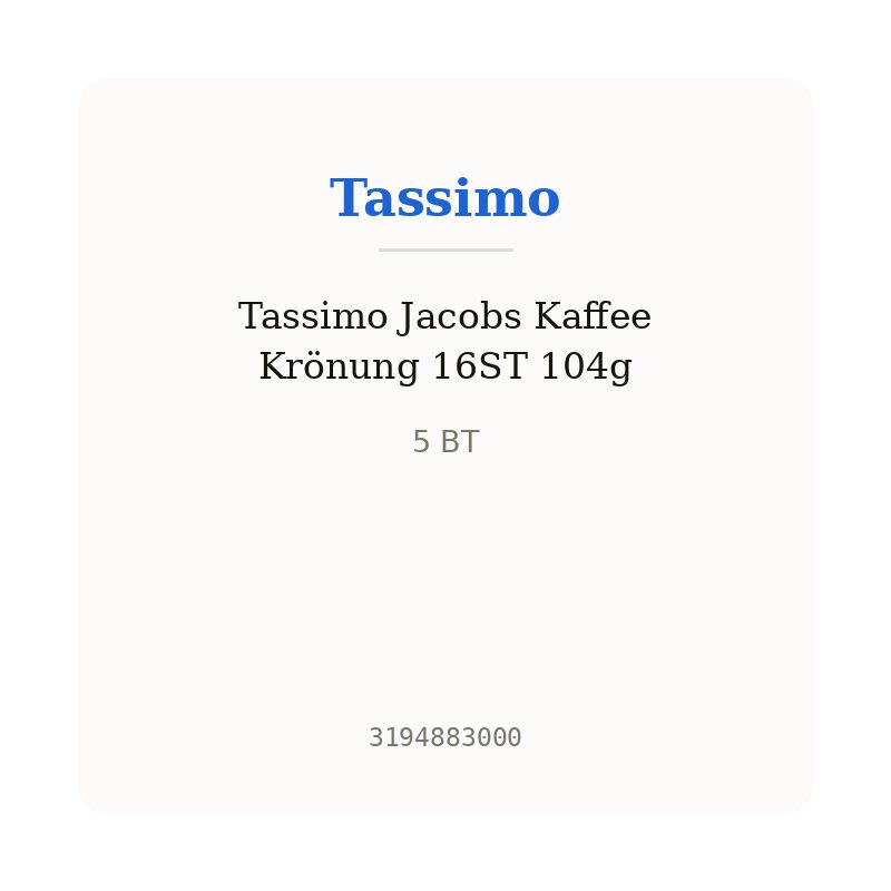 Tassimo Jacobs Kaffee Krönung 16ST 104g