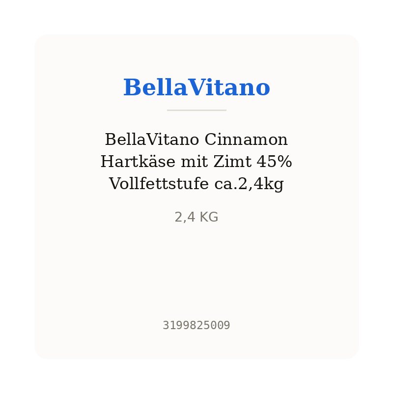 BellaVitano Cinnamon Hartkäse mit Zimt 45% Vollfettstufe ca.2,4kg