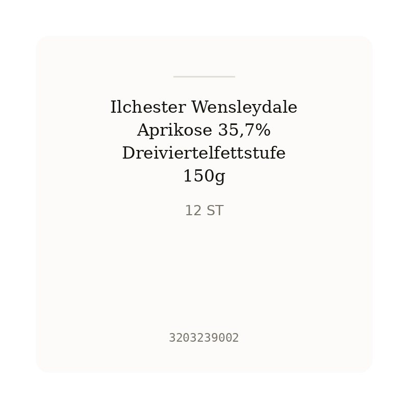 Ilchester Wensleydale Aprikose 35,7% Dreiviertelfettstufe 150g