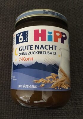 Bio Hipp Gute Nacht Brei 7-Korn Milchbrei mit Vollkorngetreide ohne Zuckerzusatz ab dem 6. Monat 190g