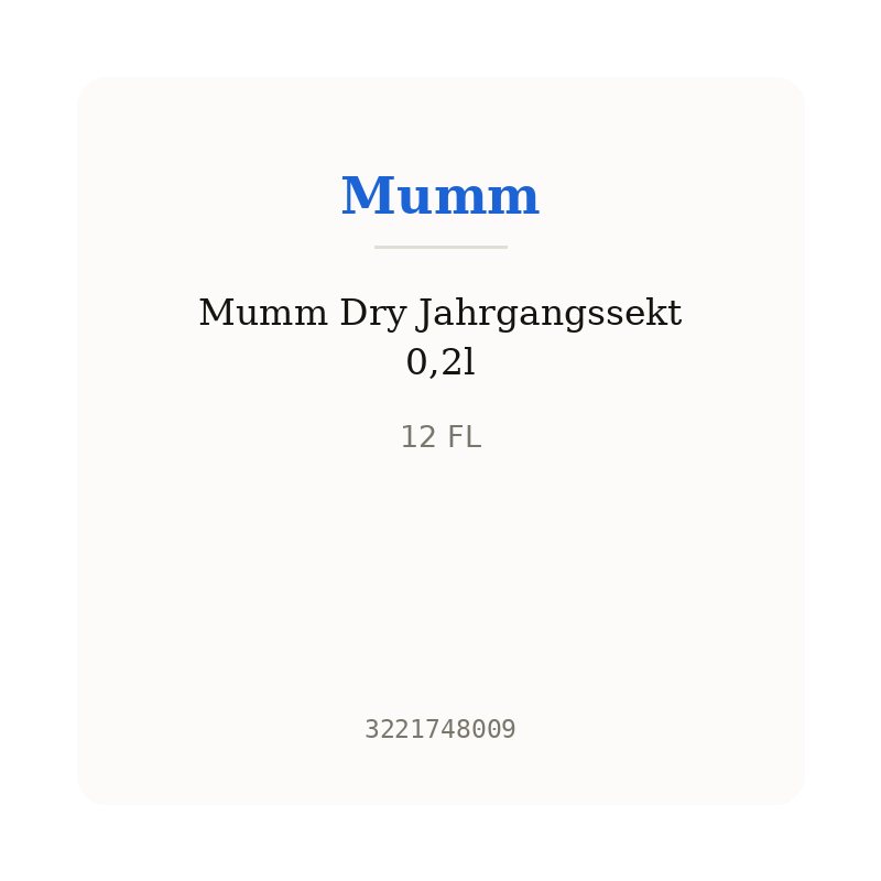 Mumm Dry Jahrgangssekt 0,2l