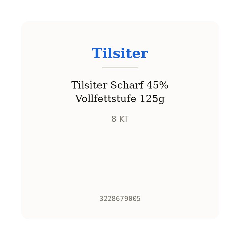 Tilsiter Scharf 45% Vollfettstufe 125g