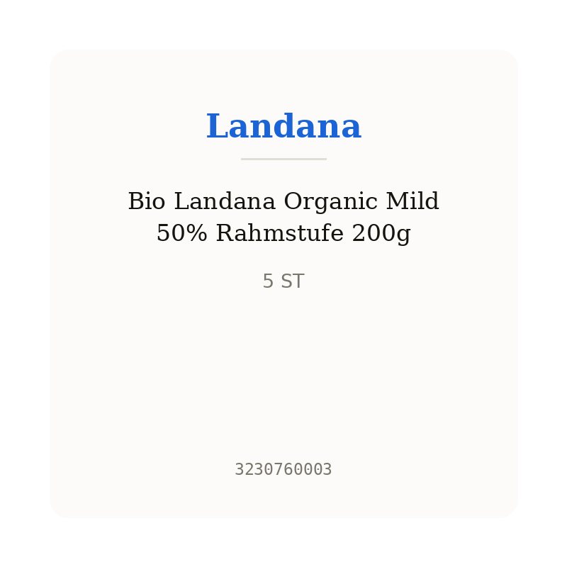 Bio Landana Organic Mild 50% Rahmstufe 200g