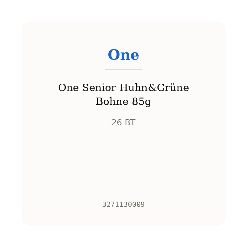 One Senior Huhn&Grüne Bohne 85g