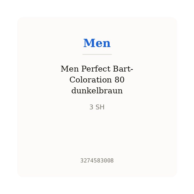 Men Perfect Bart-Coloration 80 dunkelbraun