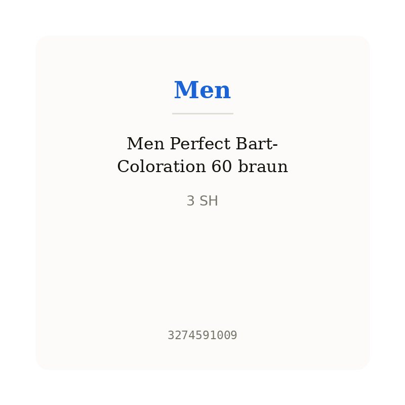 Men Perfect Bart-Coloration 60 braun