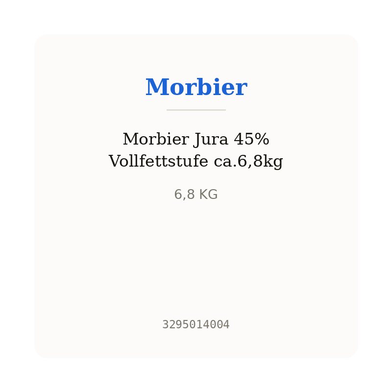 Morbier Jura 45% Vollfettstufe ca.6,8kg