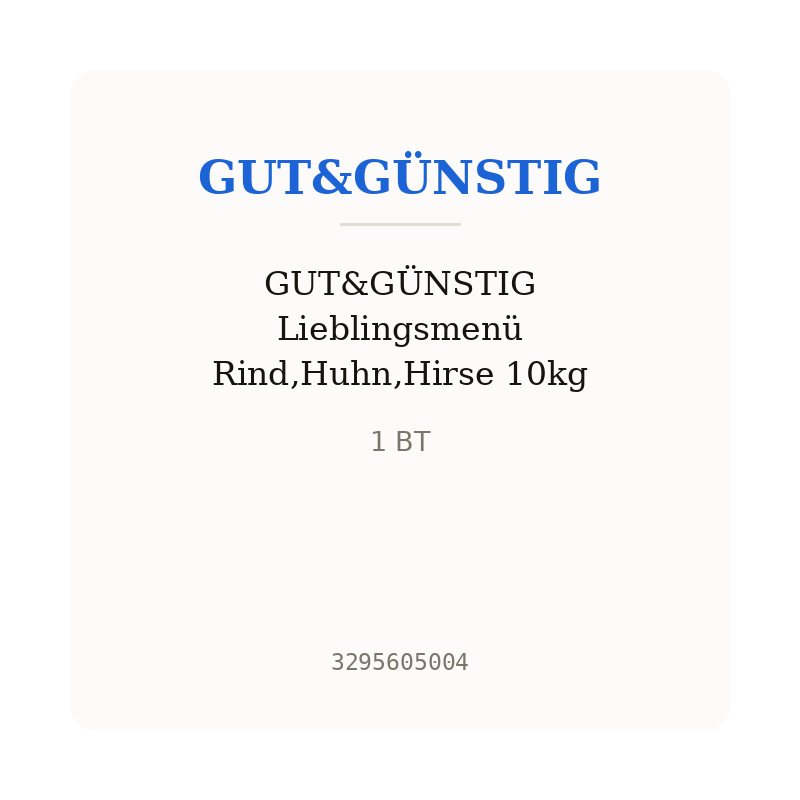 GUT&GÜNSTIG Lieblingsmenü Rind,Huhn,Hirse 10kg