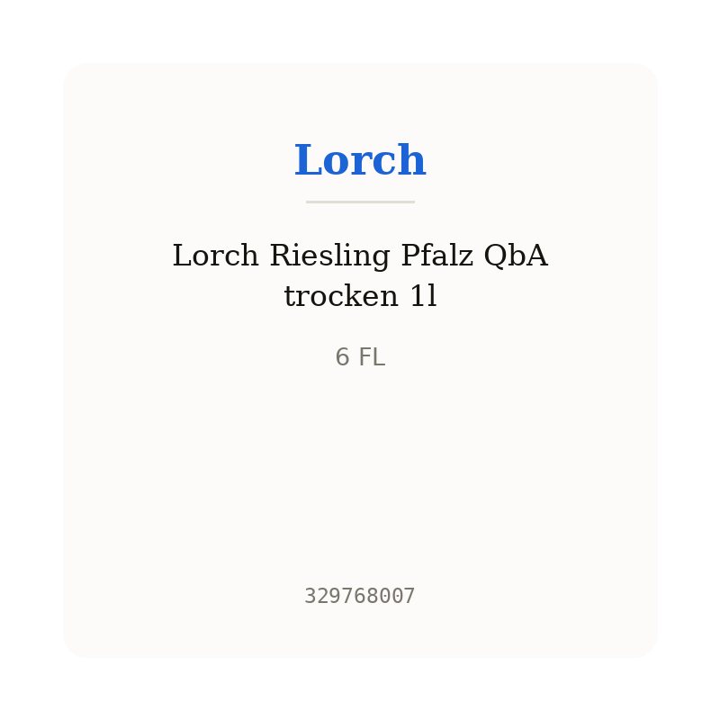 Lorch Riesling Pfalz QbA trocken 1l