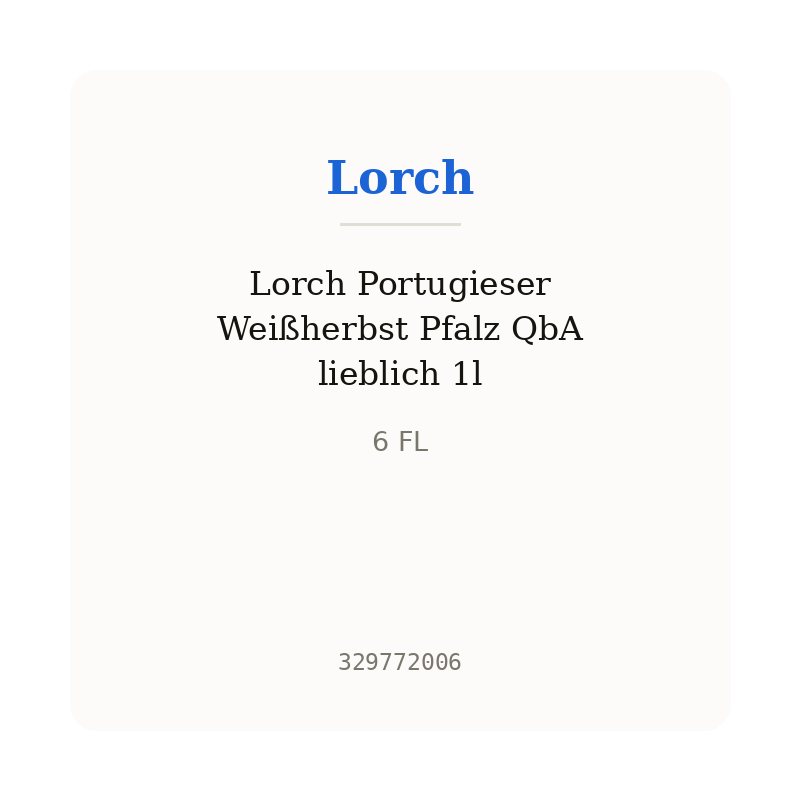 Lorch Portugieser Weißherbst Pfalz QbA lieblich 1l