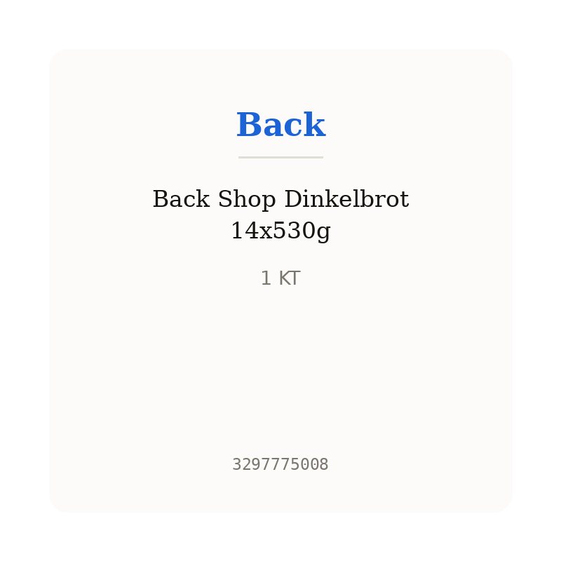 Back Shop Dinkelbrot 14x530g