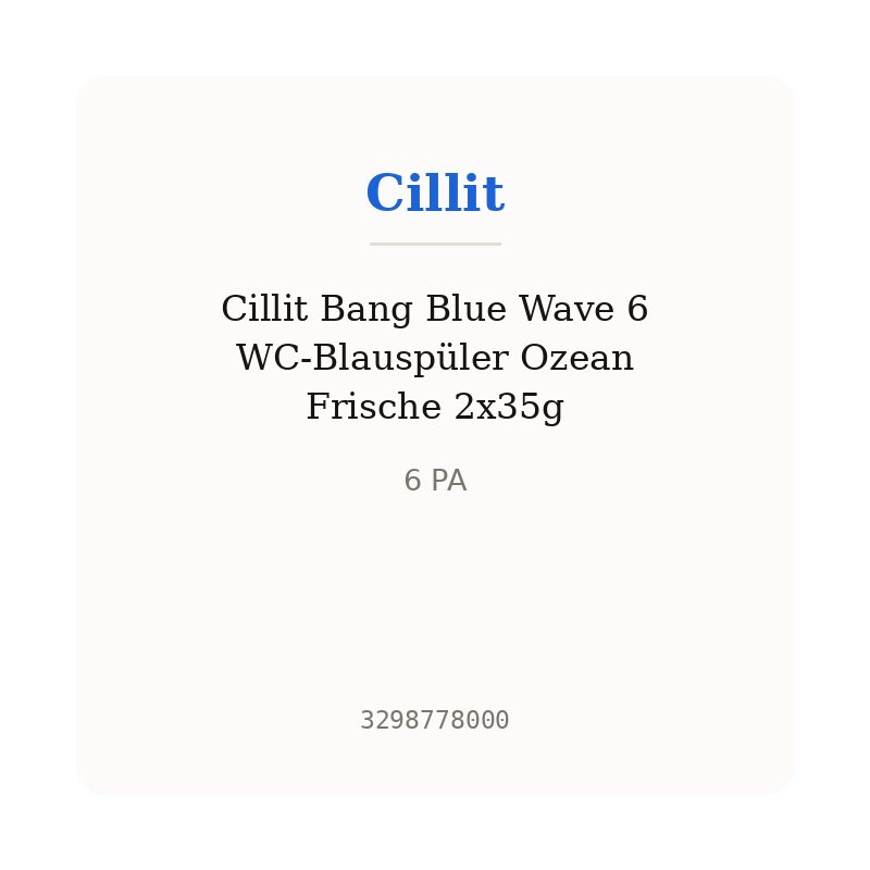 Cillit Bang Blue Wave 6 WC-Blauspüler Ozean Frische 2x35g