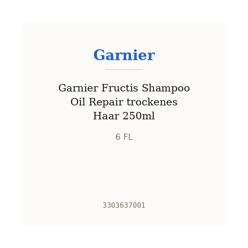 Garnier Fructis Shampoo Oil Repair trockenes Haar 250ml