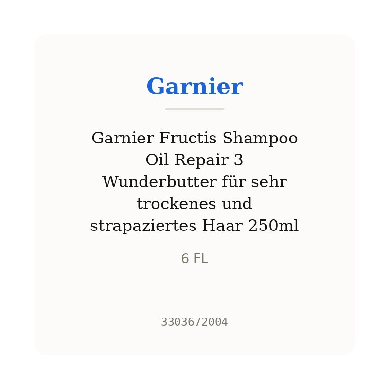 Garnier Fructis Shampoo Oil Repair 3 Wunderbutter für sehr trockenes und strapaziertes Haar 250ml