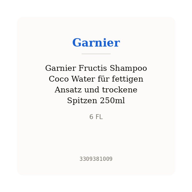 Garnier Fructis Shampoo Coco Water für fettigen Ansatz und trockene Spitzen 250ml