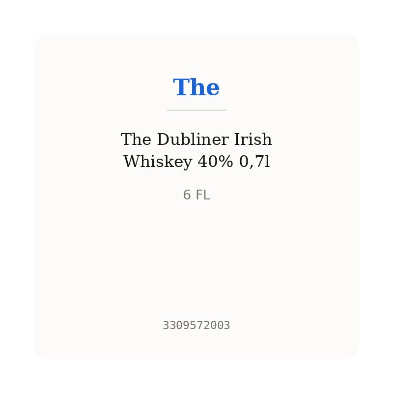 The Dubliner Irish Whiskey 40% 0,7l