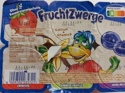 Fruchtzwerge Erdbeere/Erdbeere-Vanille/Heidelbeer 6x50g