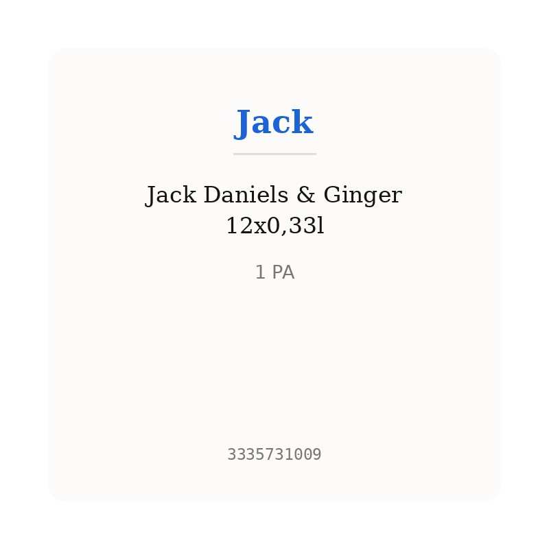 Jack Daniels & Ginger 12x0,33l