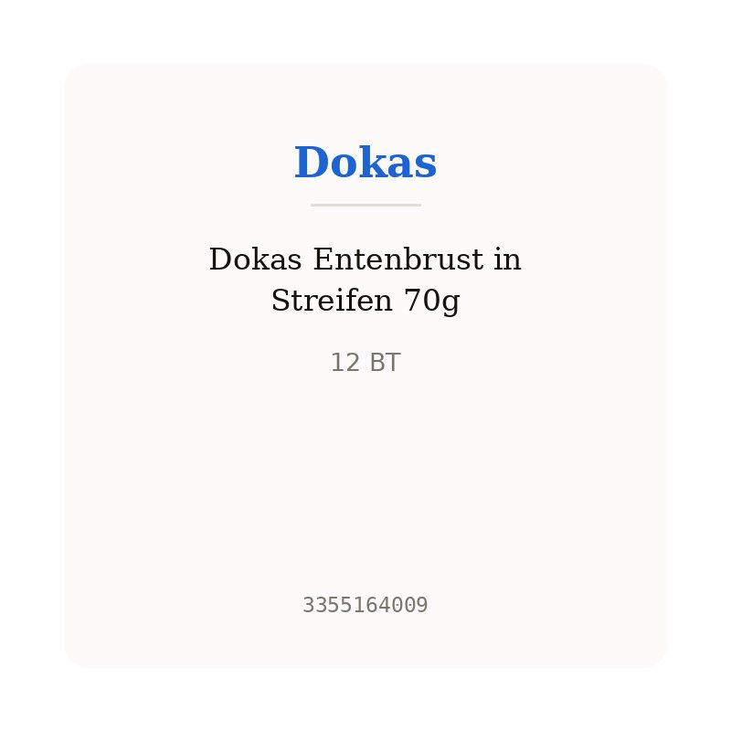 Dokas Entenbrust in Streifen 70g