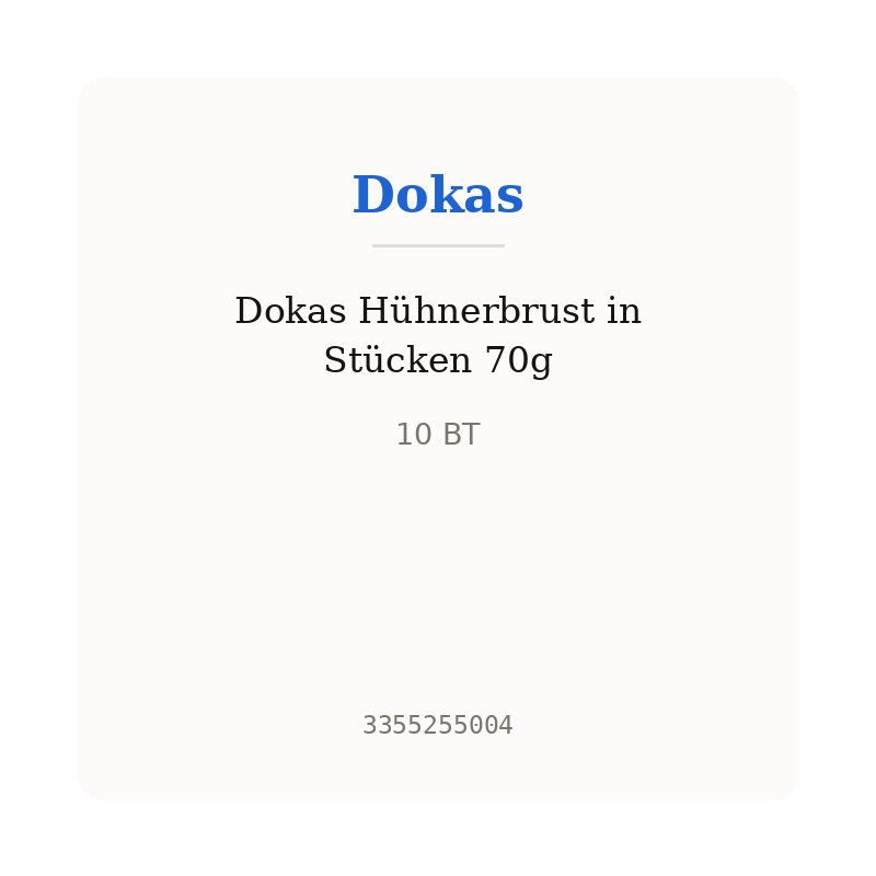 Dokas Hühnerbrust in Stücken 70g