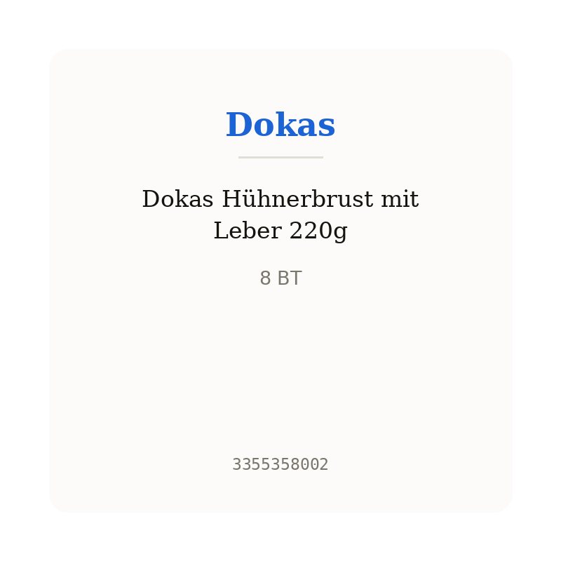 Dokas Hühnerbrust mit Leber 220g