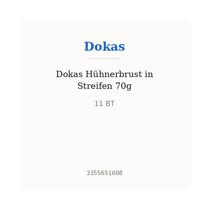 Dokas Hühnerbrust in Streifen 70g