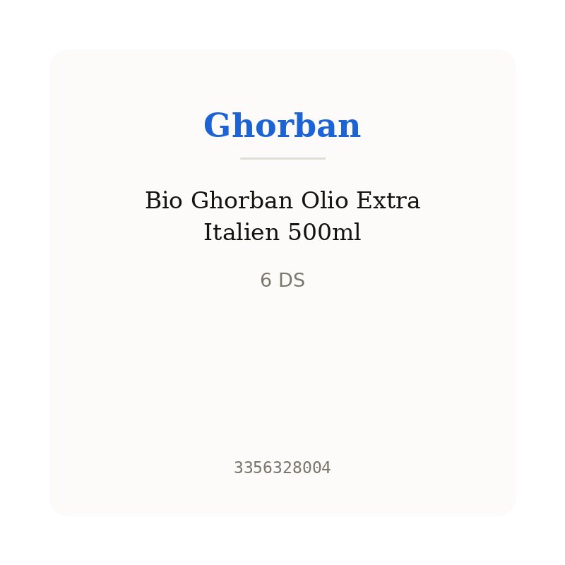 Bio Ghorban Olio Extra Italien 500ml