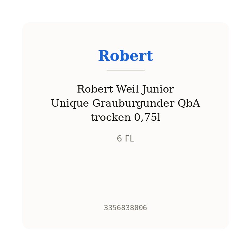Robert Weil Junior Unique Grauburgunder QbA trocken 0,75l