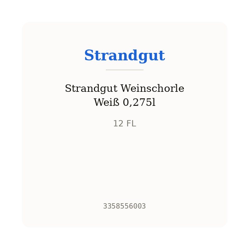 Strandgut Weinschorle Weiß 0,275l