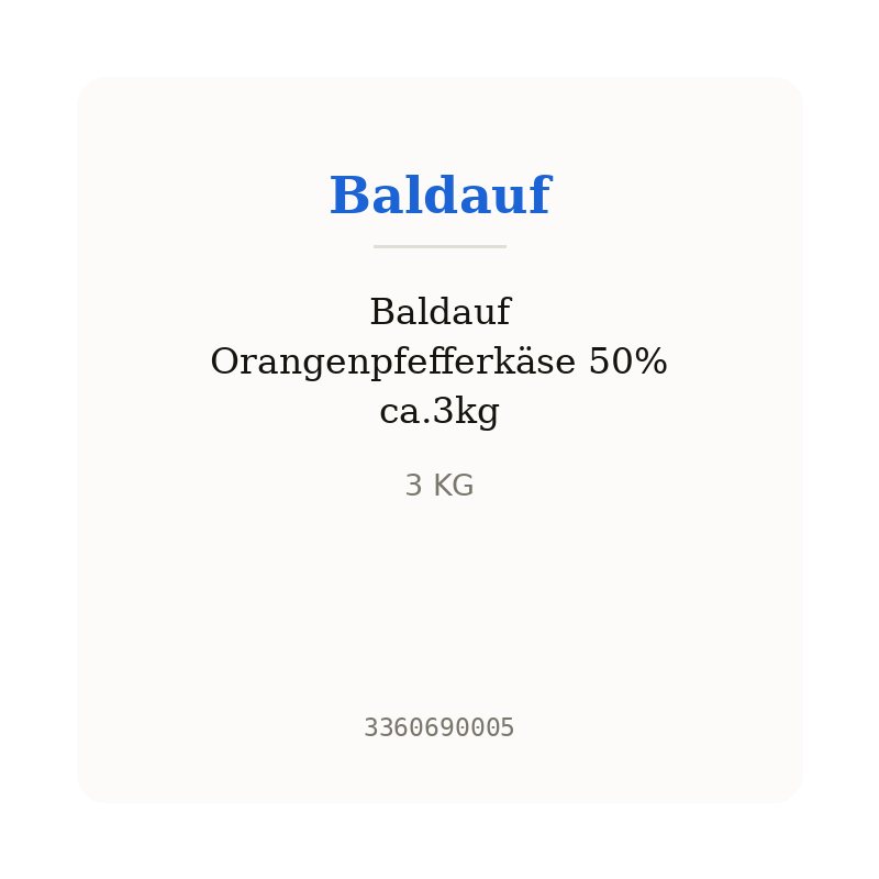 Baldauf Orangenpfefferkäse 50% ca.3kg