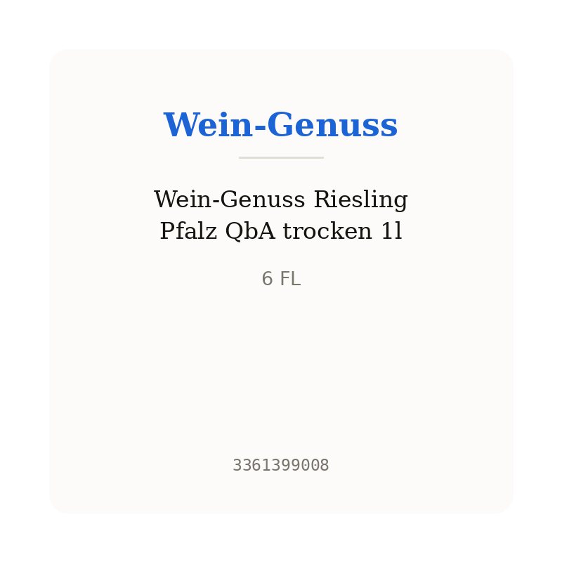 Wein-Genuss Riesling Pfalz QbA trocken 1l