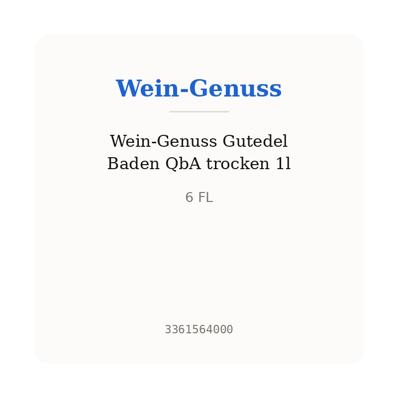 Wein-Genuss Gutedel Baden QbA trocken 1l