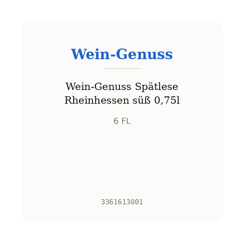 Wein-Genuss Spätlese Rheinhessen süß 0,75l
