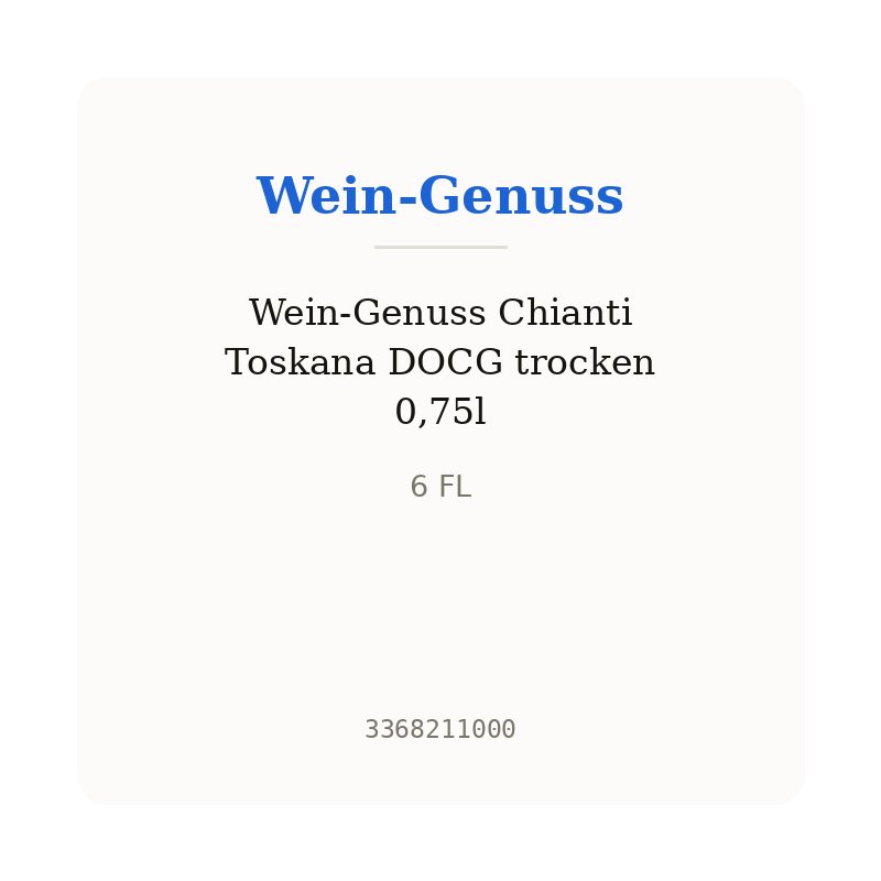 Wein-Genuss Chianti Toskana DOCG trocken 0,75l