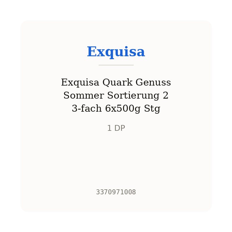 Exquisa Quark Genuss Sommer Sortierung 2 3-fach 6x500g Stg