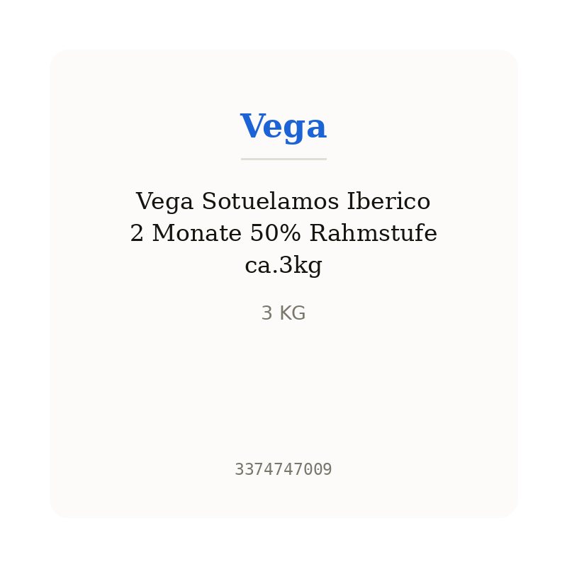 Vega Sotuelamos Iberico 2 Monate 50% Rahmstufe ca.3kg