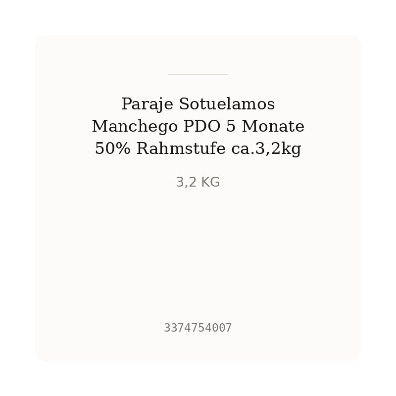 Paraje Sotuelamos Manchego PDO 5 Monate 50% Rahmstufe ca.3,2kg