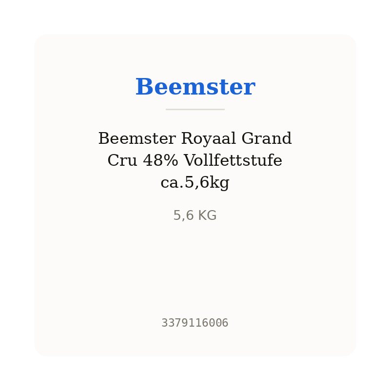 Beemster Royaal Grand Cru 48% Vollfettstufe ca.5,6kg