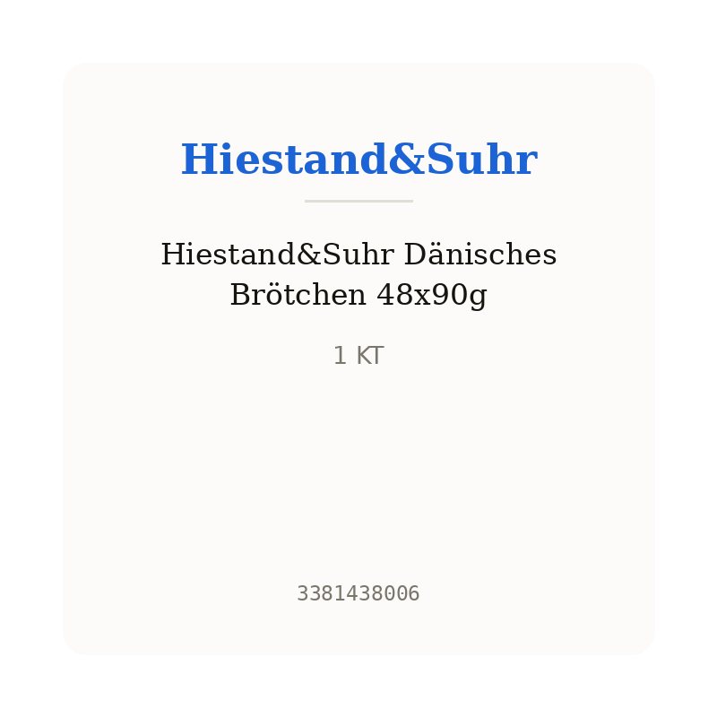 Hiestand&Suhr Dänisches Brötchen 48x90g