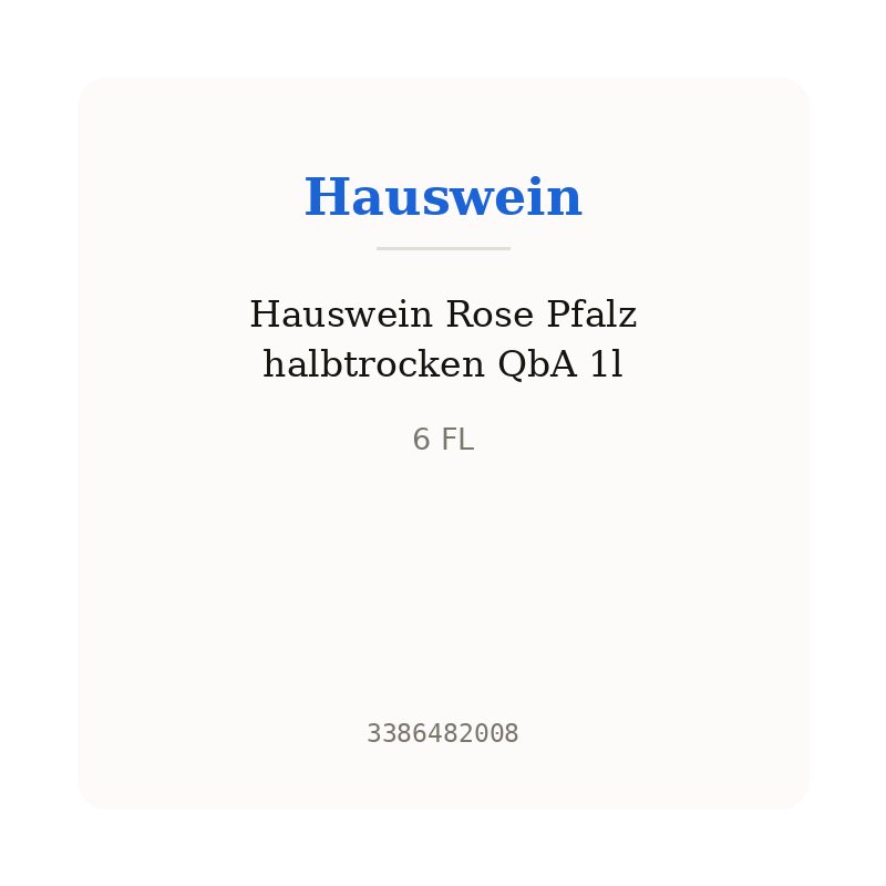 Hauswein Rose Pfalz halbtrocken QbA 1l