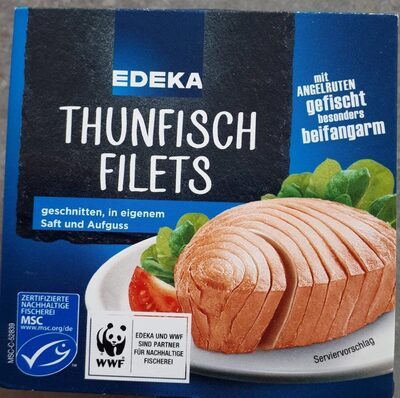MSC EDEKA Herzstücke Thunfischfilets in eigenem Saft und Aufguss 185g