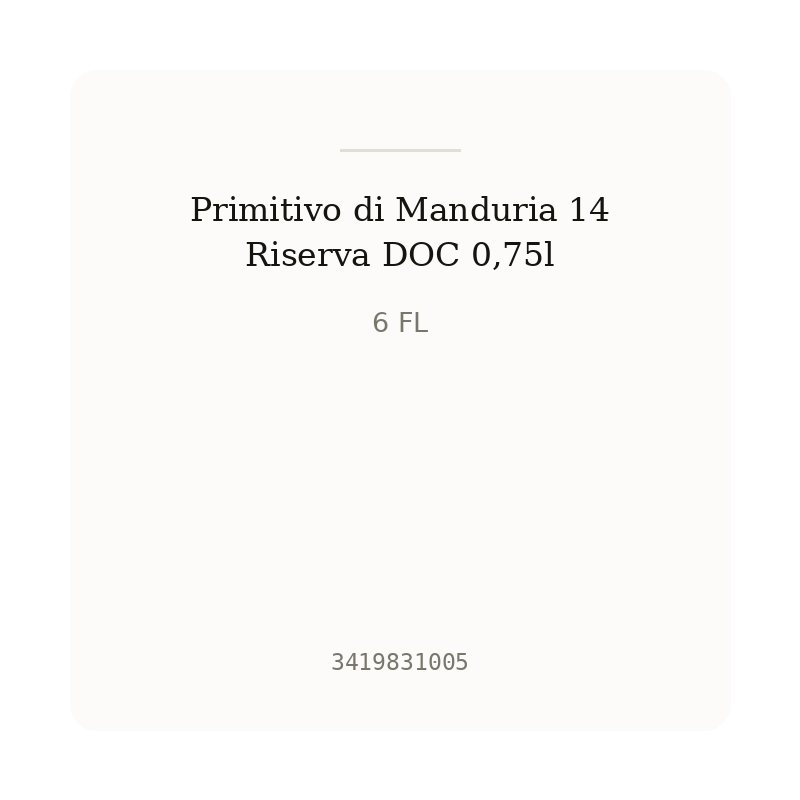 Primitivo di Manduria 14 Riserva DOC 0,75l
