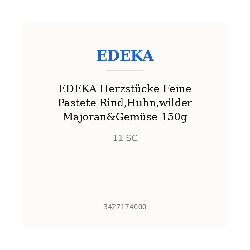EDEKA Herzstücke Feine Pastete Rind,Huhn,wilder Majoran&Gemüse 150g