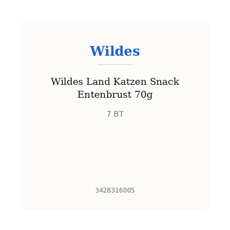 Wildes Land Katzen Snack Entenbrust 70g